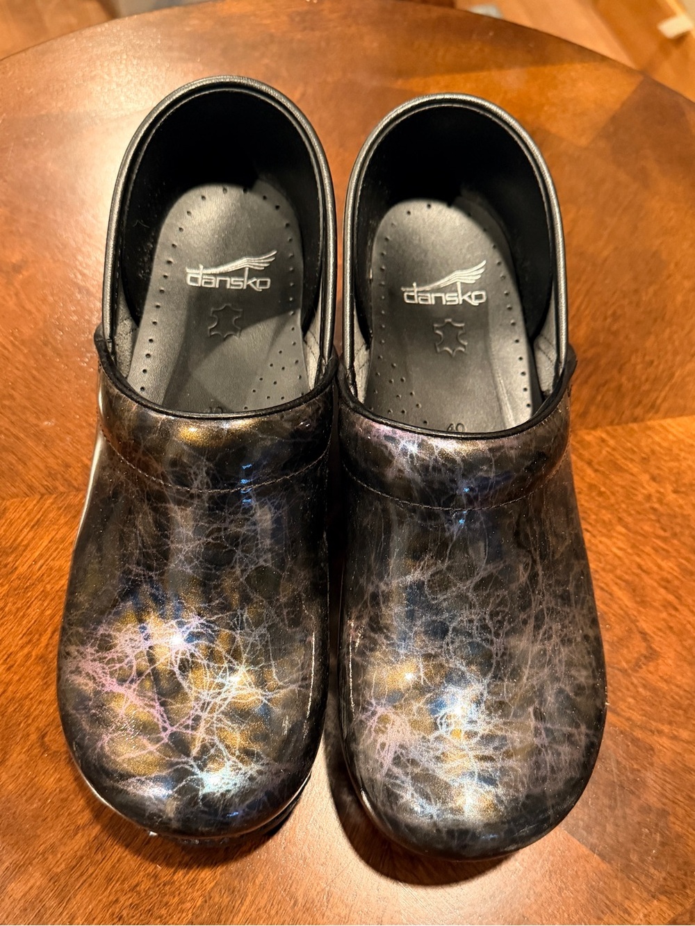 Dansko Black Multicolor Clogs